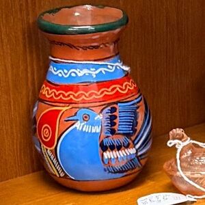 Handcrafted made in Mexico Multicolor Ceramic Vase